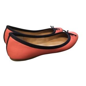 J. Crew Kiki Ballet Flat Shoes S: 8.5 Coral & Navy